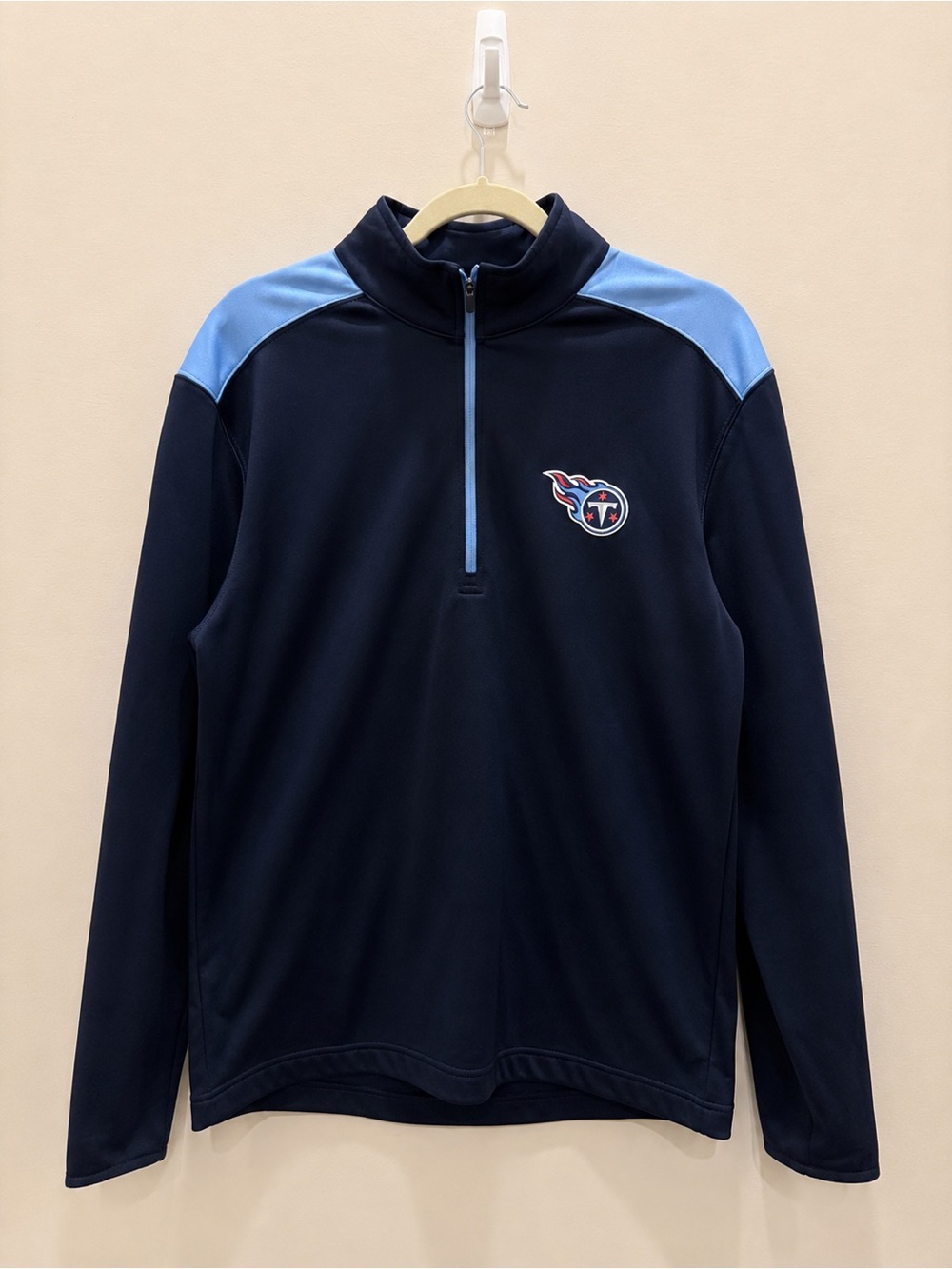 NFL Team Apparel Tennessee Titans 1/4 Zip Sweatshirt Mens Long Sleeve Pullover